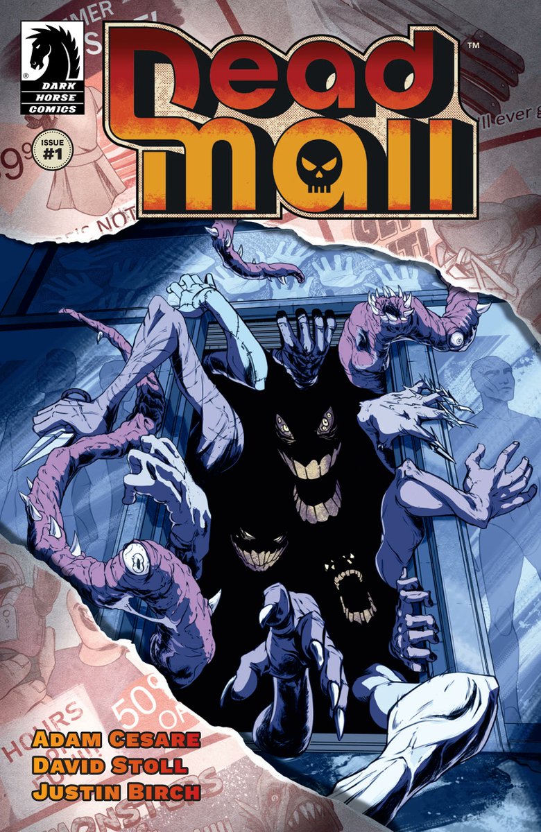 Adam_Cesare's tweet photo. As I say in the press release, some of the first comics I can remember reading were @DarkHorseComics. Getting to tell this story, with this team: a dream. 

Survival/body/cosmic horror with a sentient mall as the antagonist (and narrator)? Only in comics! https://t.co/f9tKOP9xBO