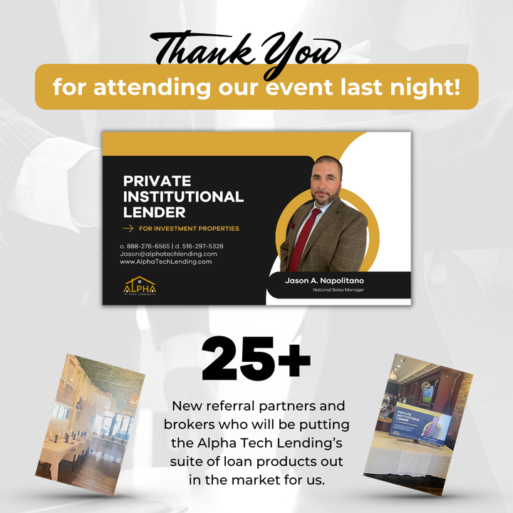 alphaTechLends's tweet photo. Last night was a huge success... and it is just the start. Stay tuned for upcoming events for our loyal customers and new investors!

You’re invited to our upcoming Sharp Investor event - learn more by visiting https://t.co/4BrW5KU8vT

#InvestmentProperty #privatelending https://t.co/6Tj8uYFQoJ