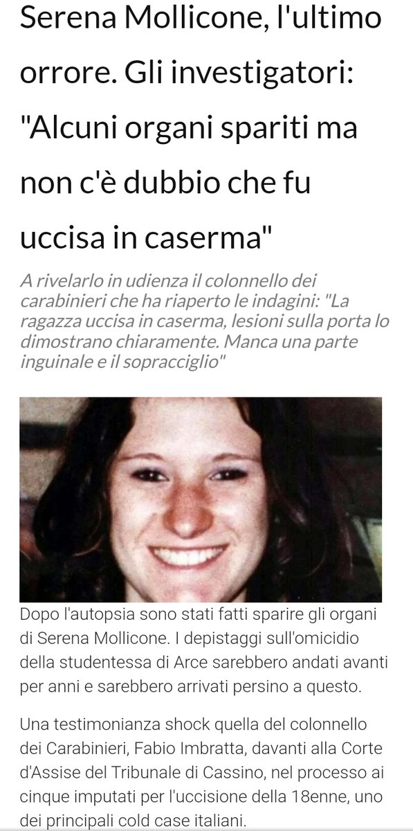 Teresa92686173's tweet photo. @rubio_chef Un'assoluzione che pesa un macigno sulle coscienze di tutti.
Oltre la morte di Serena ,anche il "suicidio" del brigadiere Santino Tuzi  e l arresto del meccanico Carmine Belli . 
Eravamo coetanee, e'tutto quello che non riuscivo a concepire..allora come adesso! https://t.co/j1jD9xGwKj