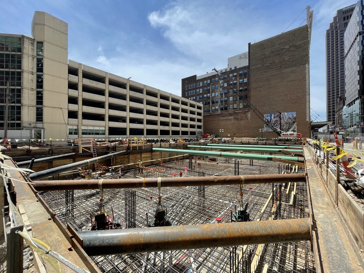 CCI_Contractors's tweet photo. The @CityClubApts #Cleveland site is ready! Tonight, @ClevelandCement will pour the concrete #MatFoundation to support the 23-story tower. The 2,700+ yard continuous pour will begin at 2 AM Sat. 7/16 and take approximately 12 hours to place. #PlanTheWork #QualityManagement https://t.co/wrikll9XZx