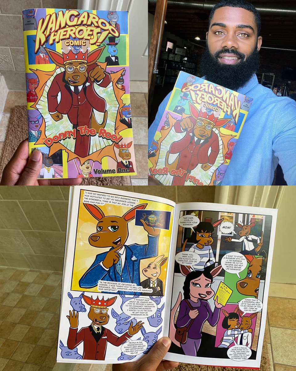 TeamCagedAnimal's tweet photo. My daughter with her little collection of @KangarooHeroes @PrinceDonnell_ Comic books. Starting her young, as should you! https://t.co/nSIdvRaiNx