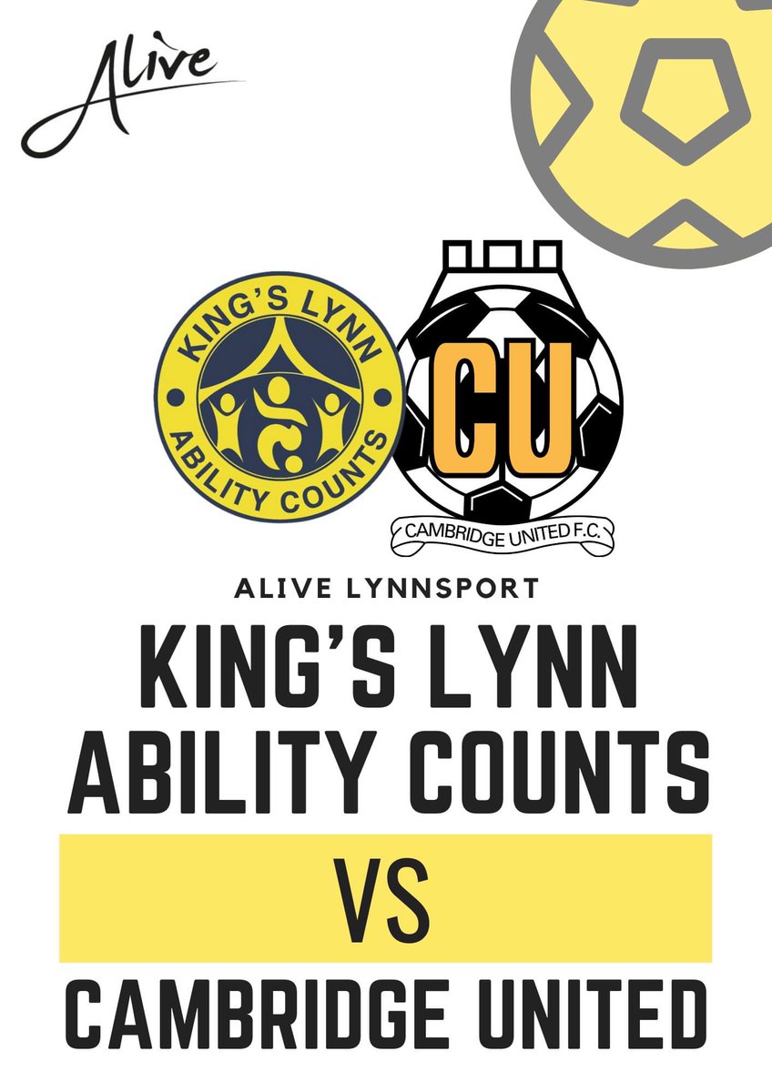 This weekend we head to Norfolk to play some friendly matches with King's Lynn Ability Counts.

This is about giving an opportunity to players of both teams, who have a range of disabilities, to play competitive football in a friendly and understanding environment.