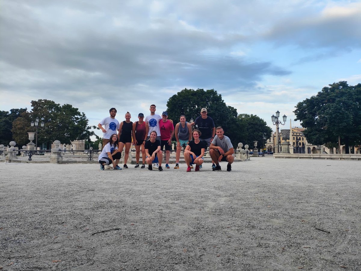 Mark_Bruner's tweet photo. Thank you to the dedicated University of Padova Sport Science student volunteers for  leading the morning runs @fepsac2022 under the supervision of Dr. Tatiana Moro. Special shout out to students @emamagis and Leonardo Castelli for bringing energy and enthusiasm to our workouts. https://t.co/O50TfuS246