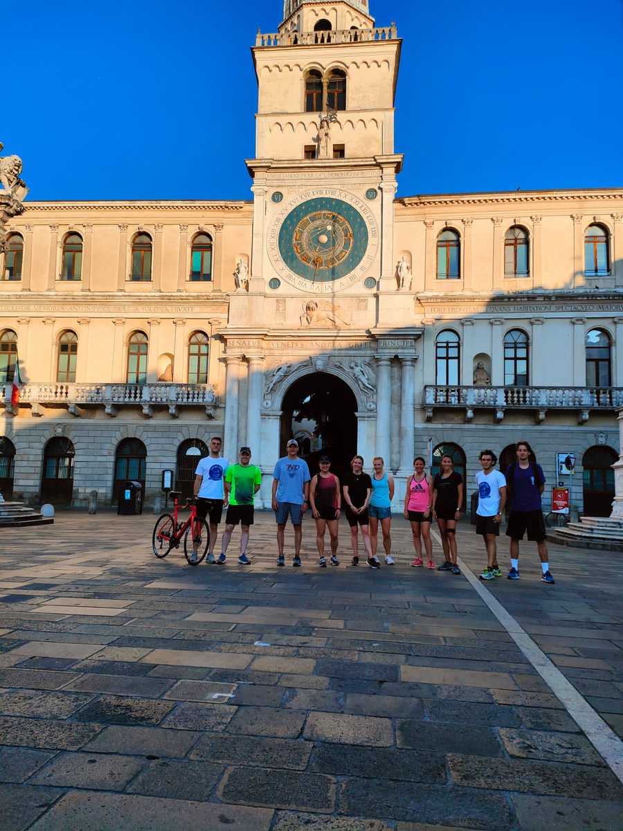 Mark_Bruner's tweet photo. Thank you to the dedicated University of Padova Sport Science student volunteers for  leading the morning runs @fepsac2022 under the supervision of Dr. Tatiana Moro. Special shout out to students @emamagis and Leonardo Castelli for bringing energy and enthusiasm to our workouts. https://t.co/O50TfuS246