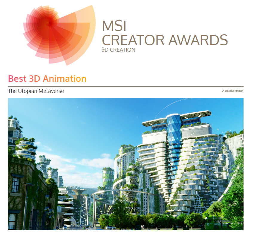CGObaid's tweet photo. Today for the First time I won in a Challenge, I can't believe this๐! Thank you so much @msitweets
You can watch the animation from here - https://t.co/l3BGRdu9gM
#blender #animation #CGI #MSICreatorAwards2022 #CreateYouUtopia https://t.co/6o3mcXbDWg