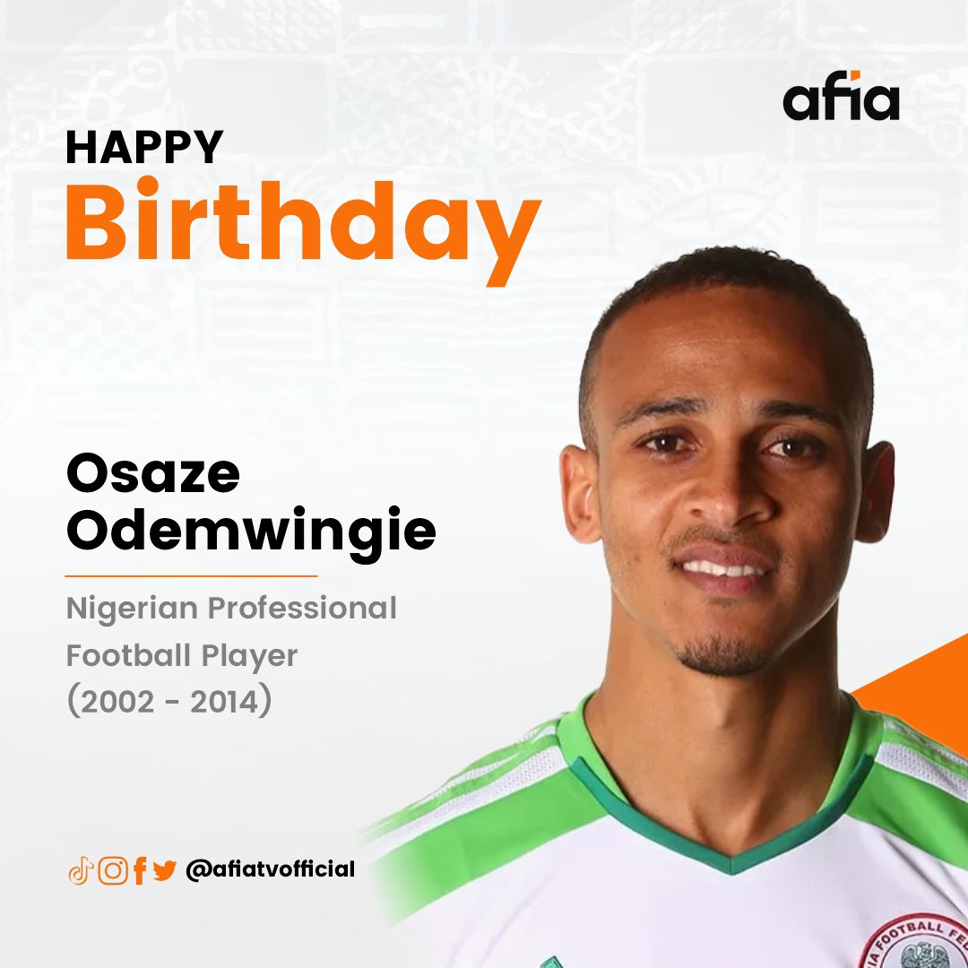 Happy 41st birthday to Osaze Odemwingie @OdemwingieP.

Osaze played forward for the Super Eagles @NGSuperEagles. He also won 3 Premier League player @premierleague of the month awards in September 2010, April 2011 and February 2012.

We wish you more years in good health sir