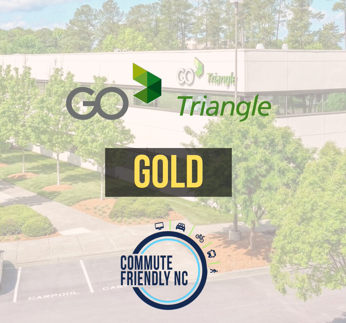 CommuteNc's tweet image. Congrats to @GoTriangle for achieving Commute Friendly NC designation at the Gold Level! GoTriangle offers exceptional alternative commuting benefits to their employees, and their organization helps other employers in the Triangle Region do the same. Great job GoTriangle!🚌❤️