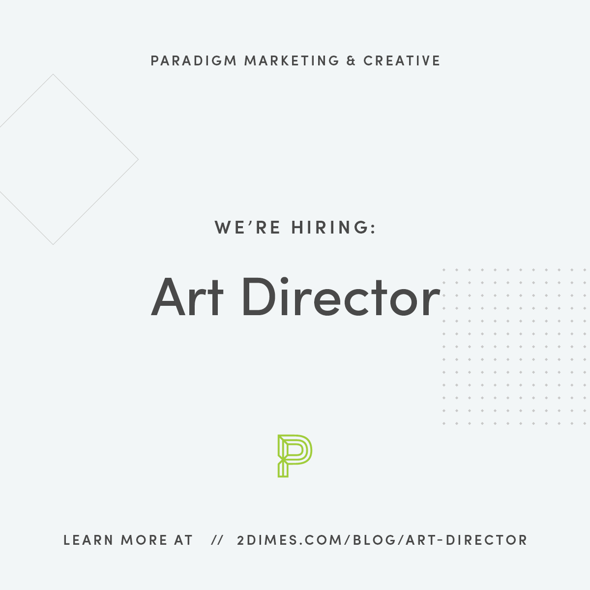 ParadigmMemphis's tweet image. Now Hiring! We are searching for an Art Director to join our amazing team and help make a difference for our clients. 

For full details and to learn how to apply, visit 2dimes.com/blog/art-direc…