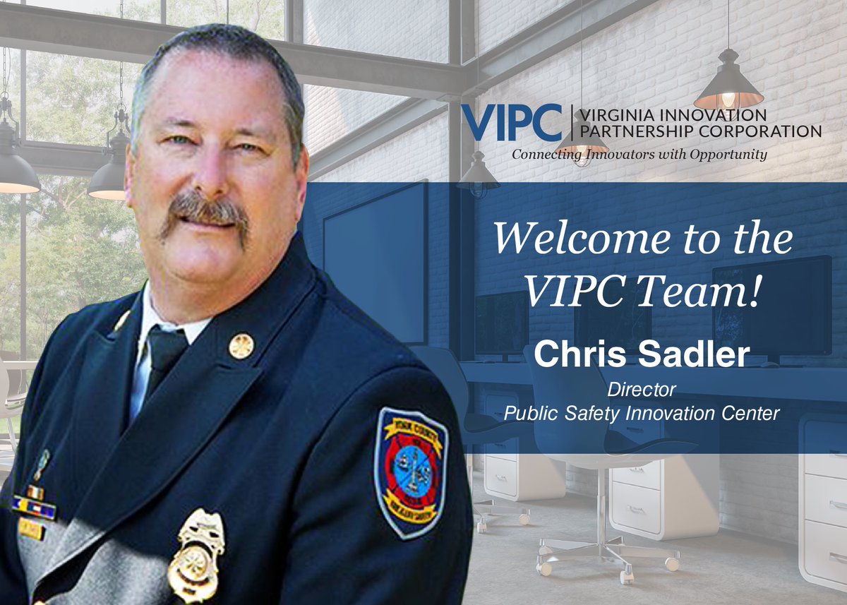VirginiaIPC's tweet photo. VIPC would like to introduce the director of our new Public Safety Innovation Center, Chris Sadler! Welcome to the Team 🎉 https://t.co/bsPyw1mYBT