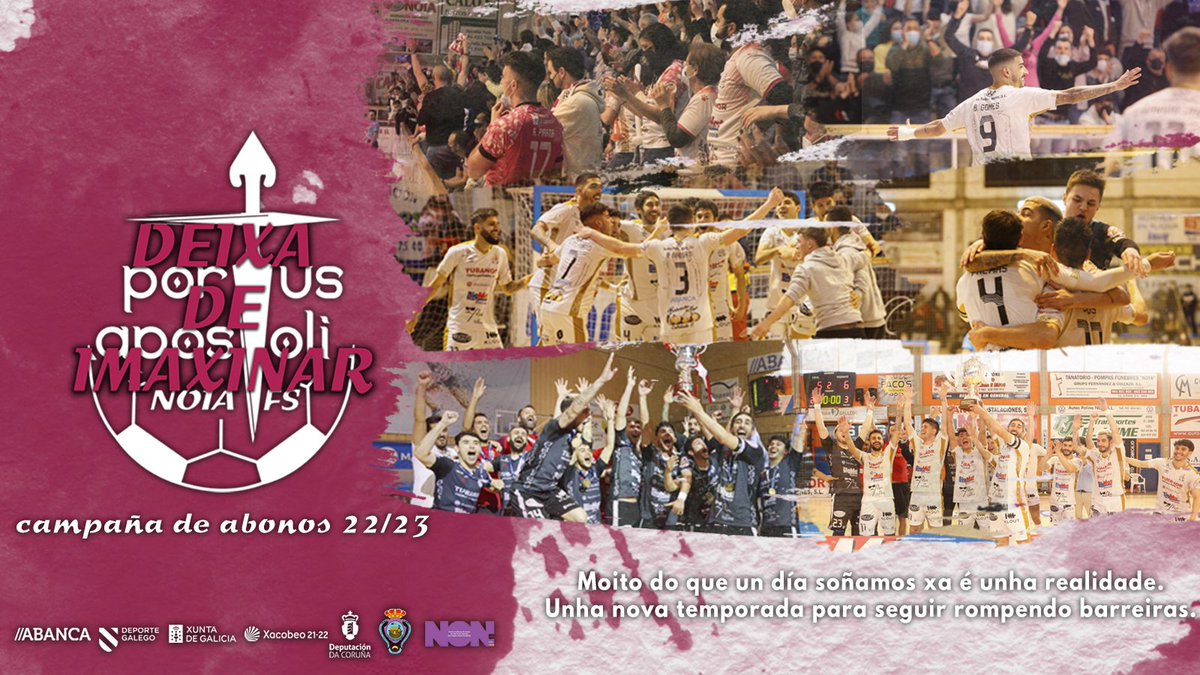 NoiaFutbolSala's tweet photo. 🚨 IMPORTANTE: CAMPAÑA DE ABONOS 🚨

👉 HOXE entre 19:30 e 21:30 no local social, ÚLTIMA OPORTUNIDADE para que os socios da temporada pasada renoven o abono.

👉 A venda online e presencial para novos socios e socios que non renovaran ábrense AMBAS o vindeiro LUNS 18 ÁS 11:00h. https://t.co/f3SwlIEz1I