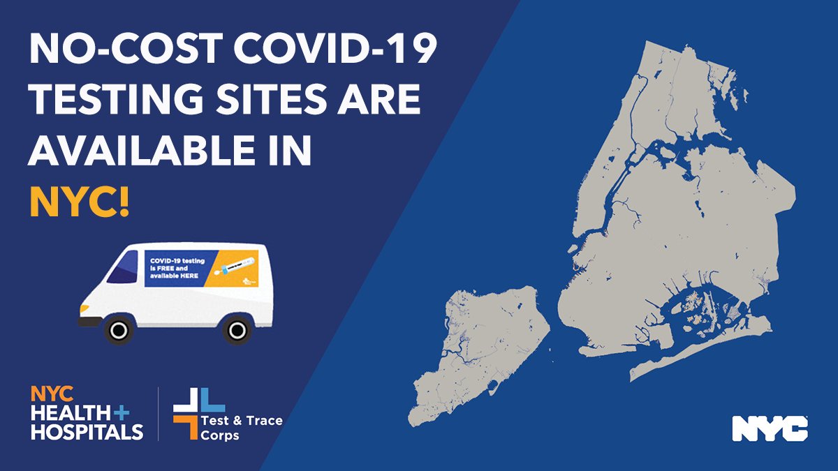 CommunityCareNY's tweet photo. Check out this week’s #COVID19 testing sites throughout the five boroughs. Testing is no cost to you. COVID-19 vaccines are available at select locations. Hours and locations: https://t.co/86IlpMPktq https://t.co/LKPgbjD6Xp