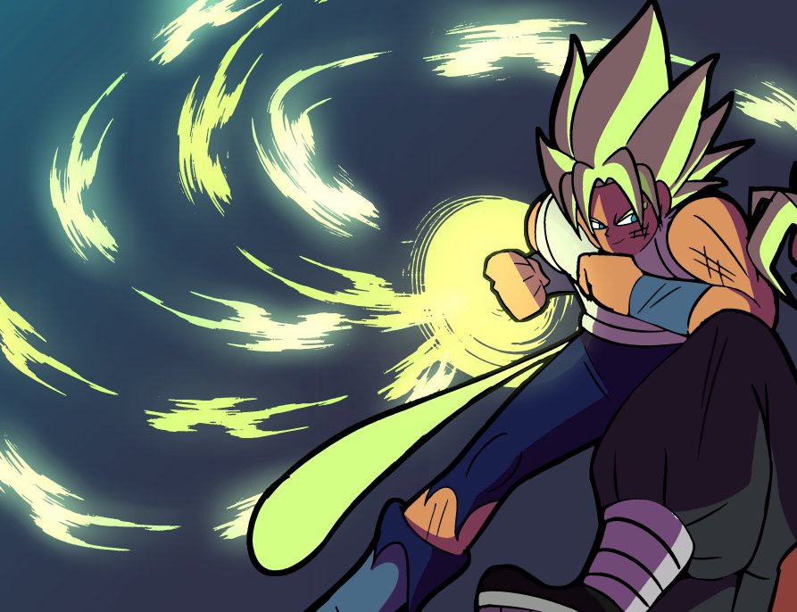 JoyfulHxro's tweet photo. Noticing that they were clashing with each other, bihon transformed into super saiyan two , ready to go head to head with his pops !

" About time , you stopped holding back ! I want to see more of your ki ! " https://t.co/CzpexCBxSd