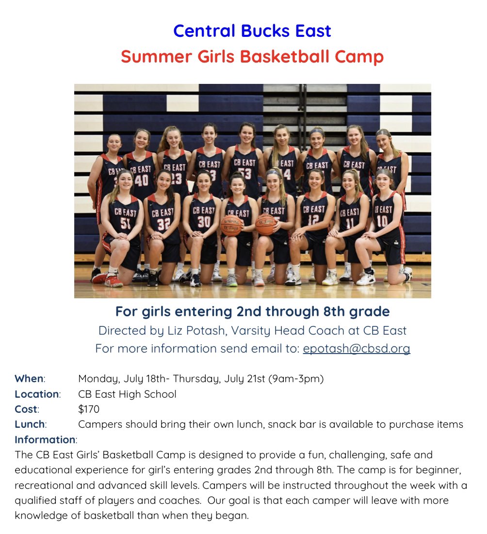 We are just days away from the start of 🏀 ⛺️‼️ There is still time to register…see everyone Monday morning, 9️⃣am‼️ GO EAST‼️ 💪😤