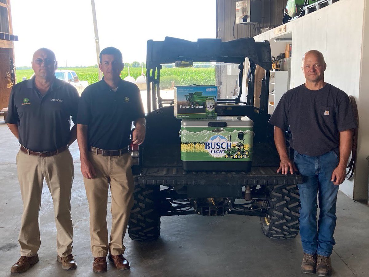 Thanks <a href="/JohnDeere/">John Deere USA</a> for choosing Dora Farms <a href="/AdoraDrew/">Drew Dora</a> for the Busch Light and John Deere Collab cooler and merchandise! Pretty neat addition to the farm