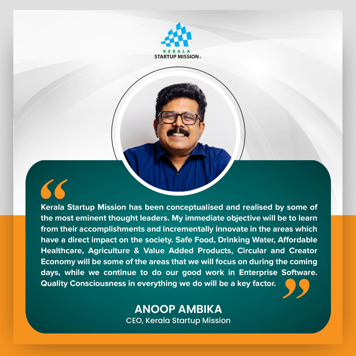 startup_mission's tweet photo. Our newly joined CEO has put out the blueprint for KSUM's future. Hear what he has to say about further innovative plans.
#KSUM #KERALA #CEO #futureworks #innovation #leader #leadertalks #inspiring #directimpact #people #forpeople #forfuture https://t.co/Sf91KAHdS3