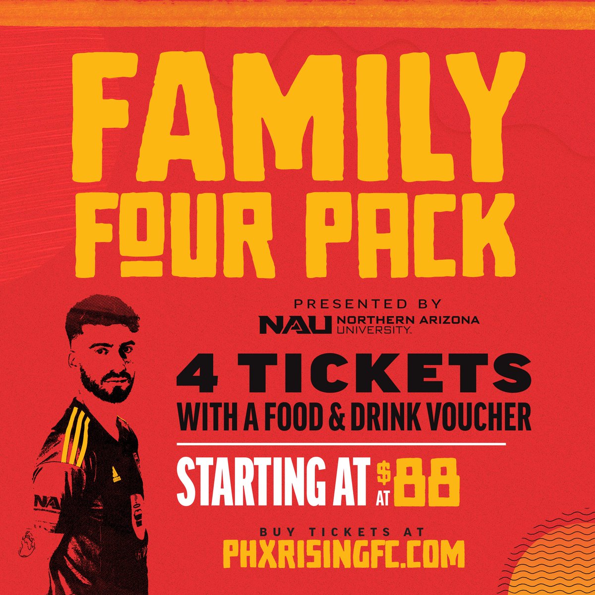 We may not be playing this weekend, but we will be back at home next Saturday! Clear your schedules and bring the whole family with our @NAU Family Four Pack! 🔗 bit.ly/3z641L9 #RisingAsOne