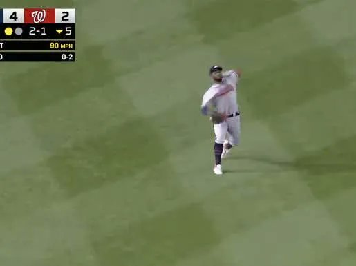 Stop Whatever You're Doing And Watch Utterly Preposterous Throw From Braves Outfielder Michael Harris barstoolsports.com/blog/3424933/s…