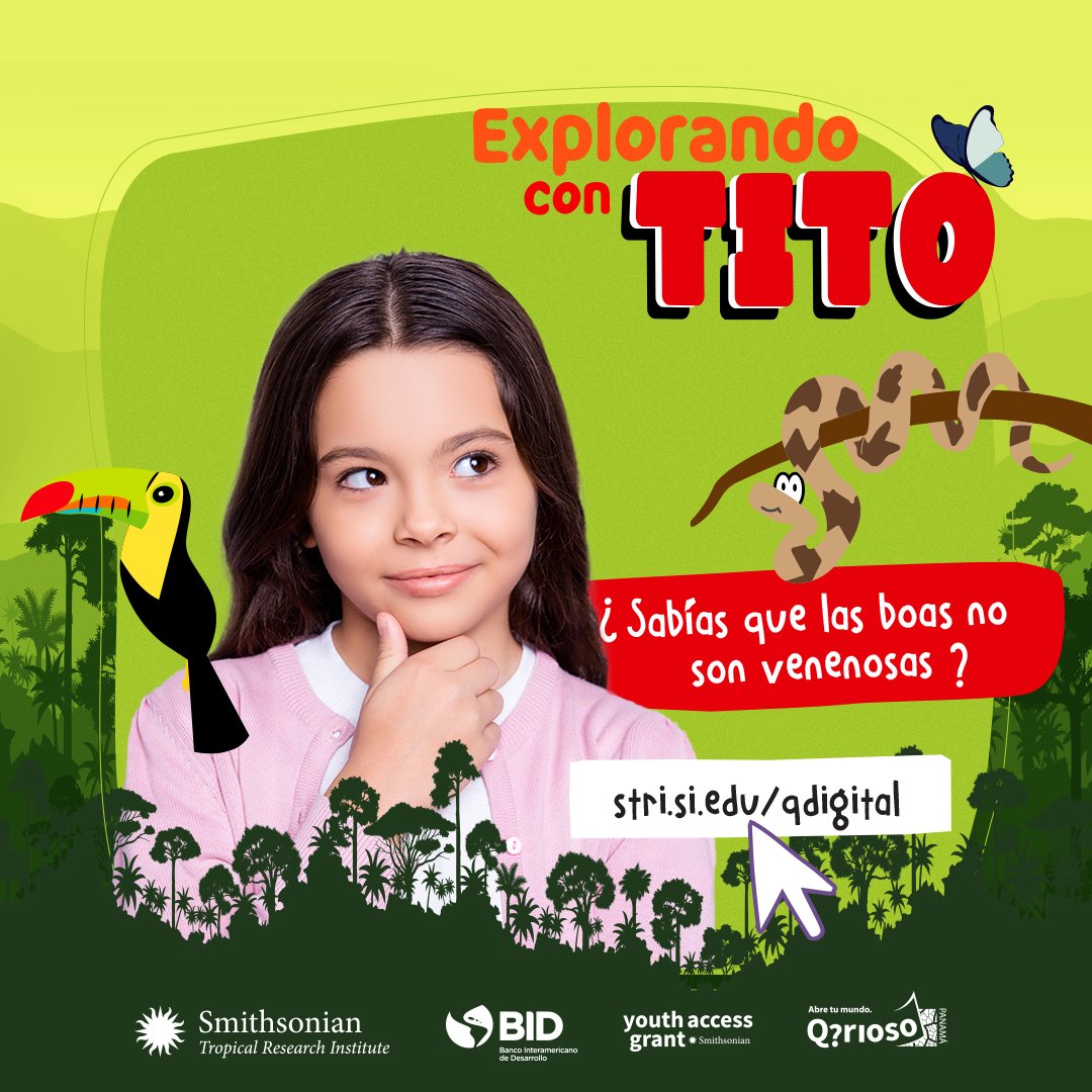 PuntaCulebra's tweet photo. ¿Ya conoces el programa de Q?Digital del Instituto Smithsonian? Búscanos en el appstore y playstore y descarga totalmente gratis nuestros juegos para que disfrutes en cualquier tablet o celular sin necesidad de internet.

#Smithsonian #QDigital #Juegos #Ciencia #DiaDelNiño https://t.co/I7co1sruMX