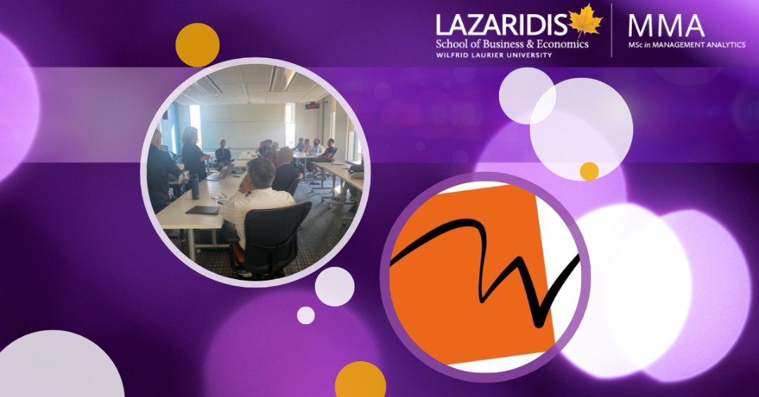 LazaridisSchool's tweet photo. Thank you to the team from RUNWITHIT Synthetics (@rwi_synthetics) for meeting with our Lazaridis MMA students to discuss their AI-enabled modelling platform that bring real life scenarios together realistically for complex system design and optimization. https://t.co/vd50lue996