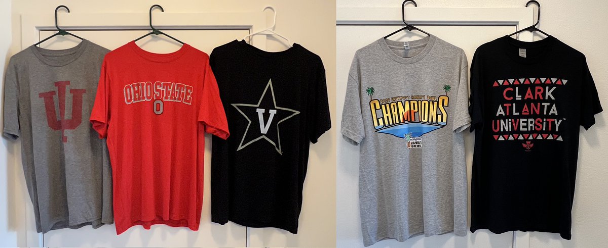 cfbcampustour's tweet photo. 👕Summer CFB Shirt Giveaway👕

I truly appreciate everyone who follows my account &amp; wanted to do a BIG summer giveaway:

20 college football shirts (see pics) 

Mostly size large. One winner will be selected at random on 7/31. To be eligible, you must retweet &amp; follow. Good luck! https://t.co/H8wZbQkW5I
