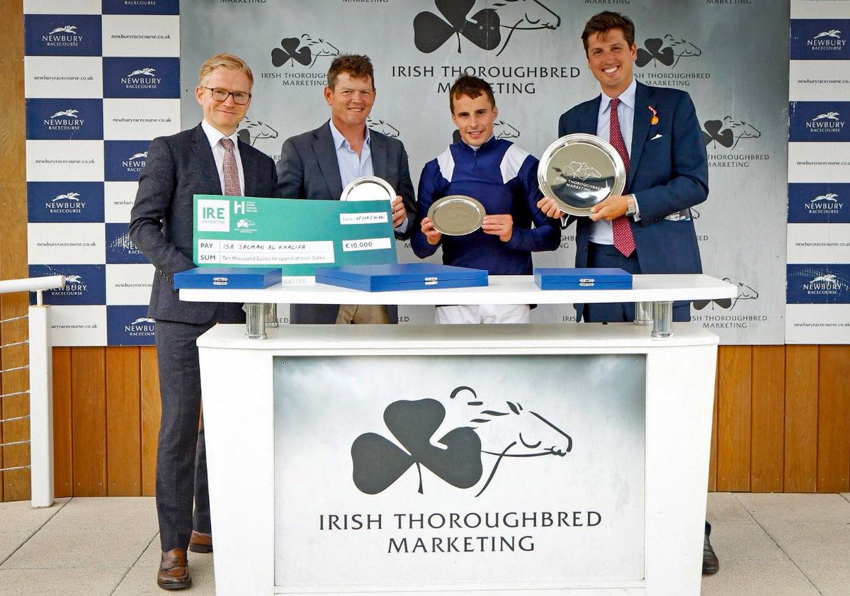 IREthoroughbred's tweet photo. .@AndrewBalding2 CHATEAU (IRE) shoots home in Listed @IREthoroughbred IRE Incentive Scheme Rose Bowl Stakes at @NewburyRacing.

Winning owner @AlAdiyatRacing takes home a €10,000 #IREIncentive voucher to spend on Irish-breds at Irish sales! 🏆🇮🇪

#ItPaysToBuyIrish https://t.co/ROMl44ZQ9T