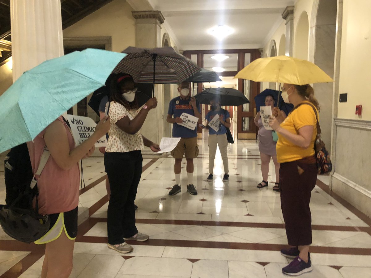 MassClimate's tweet photo. Happening Now, Day 2: The #MassPowerForward Coalition will continue to show up every day to the State House to demand that our leaders take #ClimateAction & pass a comprehensive #ClimateBill out of Conference Committee. The time for action is NOW #mapoli #WakeUpCall #MA11thHour https://t.co/wT9hcAn11p