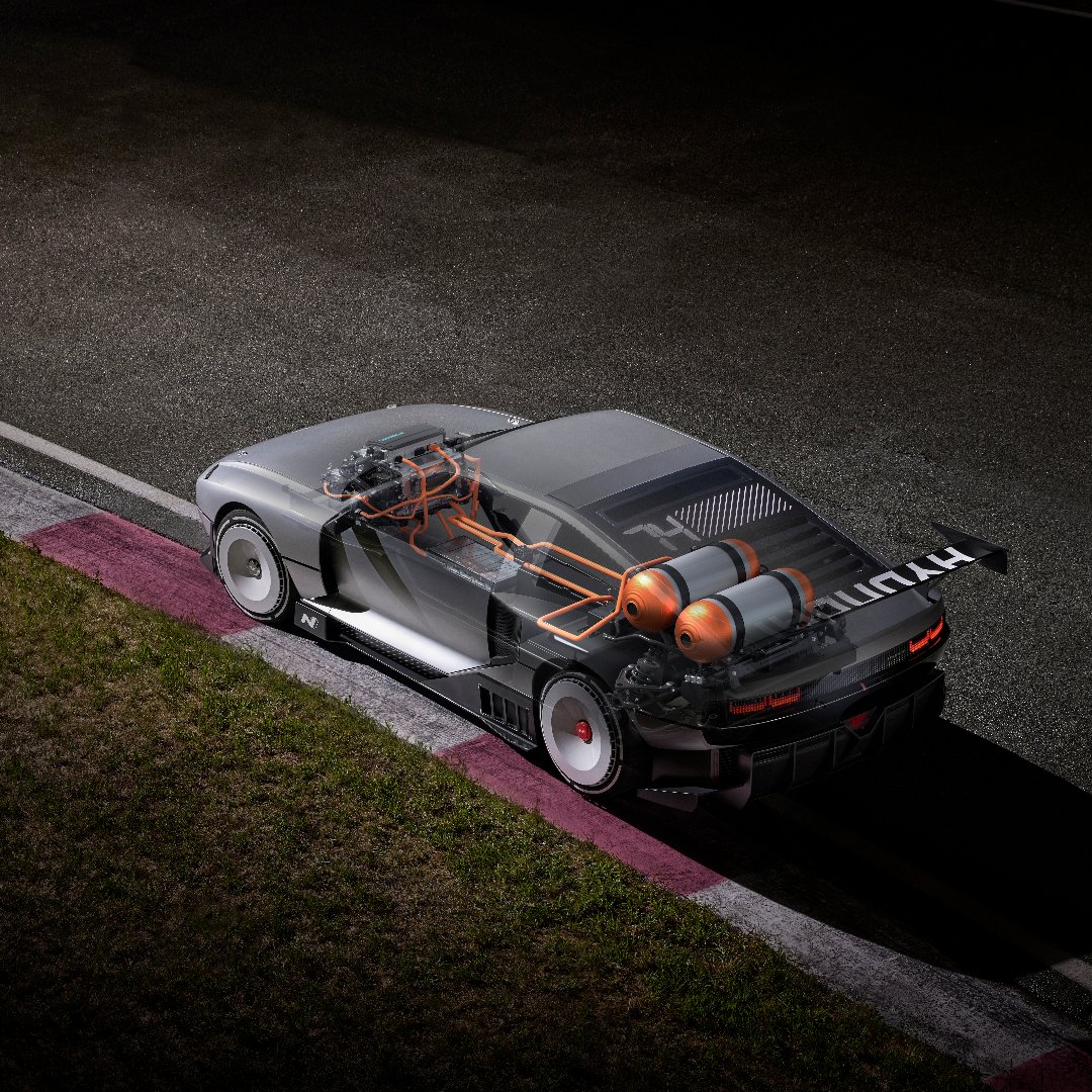 Hyundai_UK's tweet photo. Progressive and disruptive. 
 
N Vision 74 is a high-performance hydrogen fuel cell hybrid rolling lab concept inspired by both Hyundai N 2025 Vision Gran Turismo and Hyundai Pony Coupe Concept from 1974. 

#HyundaiN #Neverjustdrive #Nday #NVision74 #RollingLab #PonyCoupe https://t.co/ecgF0BETxU