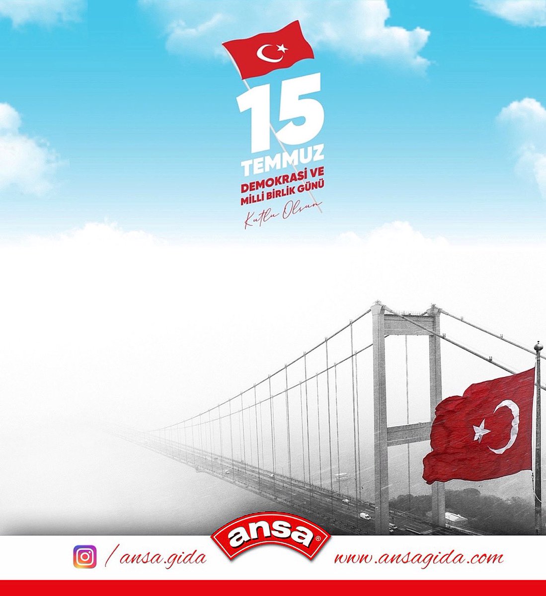 15 Temmuz Demokrasi Ve Milli Birlik Günümüz Kutlu Olsun 🇹🇷
.
.
.
#AnsaGida #Salça #Konserve #İstanbul #Balıkesir #SofralarLezzetleBuluşsun #Food #Gıda #TomatoPaste #DomatesSalçası #Tomato #Turkey #Ansa #Lezzet #BiberSalçası #Paste #15Temmuz #15TemmuzDemokrasiVeMilliBirlikGünü