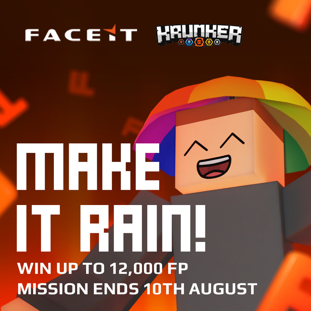 Did someone say "more FACEIT Points"? 

Starting today until the 10th of August we will be making it rain FACEIT Points just for winning matches! There is a total of 12000 FP up for grabs!

Complete the mission NOW ▶️ fce.gg/makeitrain