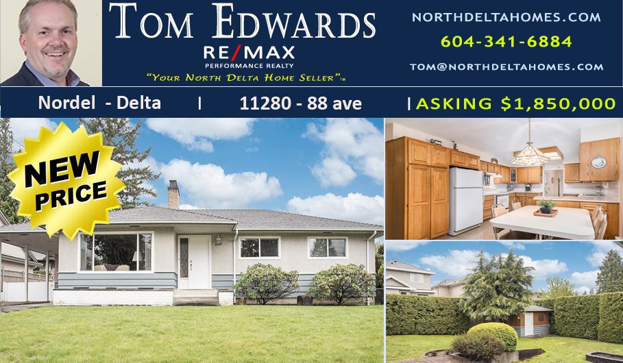 REDUCED PRICE – Rancher/Bungalow - NORTH DELTA
4 Bdrm – 3 Bth / 2710 sq. ft. / Lot 10,000 sq. ft. 
Subdividable lot - 82-foot FRONTAGE - Beautifully maintained - Walkout basement with separate entrance - Double detached garage/carport - RV parking - Spacious rooms,