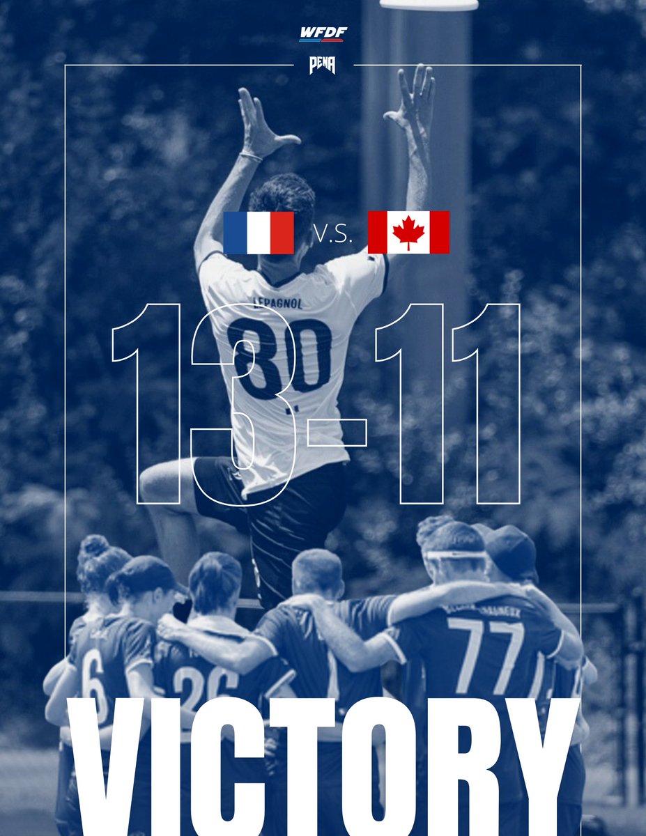 World Flying Disc Federation (WFDF) (@worldflyingdisc) on Twitter photo Riding 2 early breaks, France secures their first victory of the <a href="/TWG2022/">The World Games 2022 Birmingham</a> Flying Disc competition (also first EVER at TWG) and books a place into the 5th/6th Place game Saturday. Canada to play for 7th. <a href="/EFDF/">EFDF</a> <a href="/UltimateCanada/">Ultimate Canada</a> Riding 2 early breaks, France secures their first victory of the <a href="/TWG2022/">The World Games 2022 Birmingham</a> Flying Disc competition (also first EVER at TWG) and books a place into the 5th/6th Place game Saturday. Canada to play for 7th. <a href="/EFDF/">EFDF</a> <a href="/UltimateCanada/">Ultimate Canada</a>