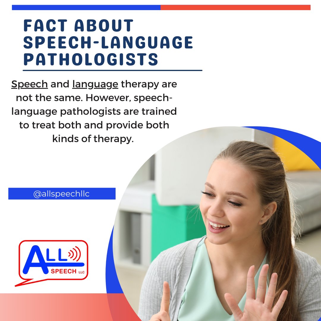 #Speechpathologists treat #speech, #language, and more.

#allspeechllc #lovemyjob #fridayfun #slp #speechtherapy #speechtherapist #dallasmoms #parents #mom #myo #speechpathology #onlinespeechtherapy #speechpathologist #slplife #specialneeds #fridayfact #reading #writing #dyslexia