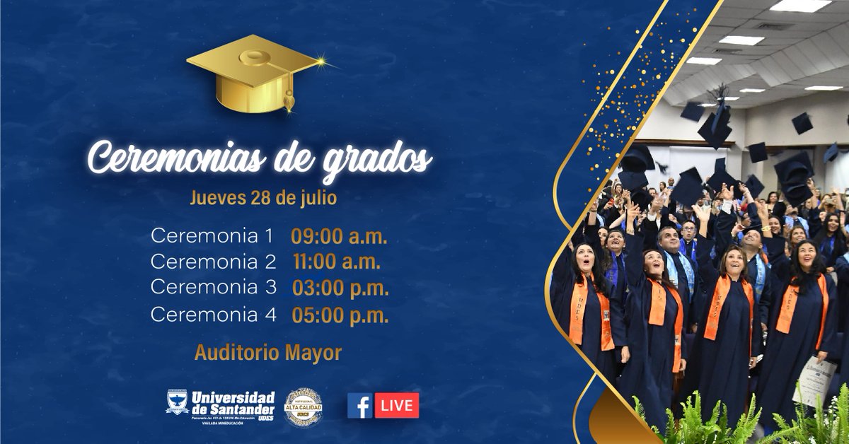 udes_oficial's tweet photo. #GradosUDES | El próximo 28 de julio tendremos nuestra ceremonia de grados, un espacio donde la academia reconoce la formación profesional, tecnológica y posgradual de nuestros estudiantes UDES. #SomosUDES  👩🏻‍🎓👨🏻‍🎓💙 https://t.co/udfVl6CrL2