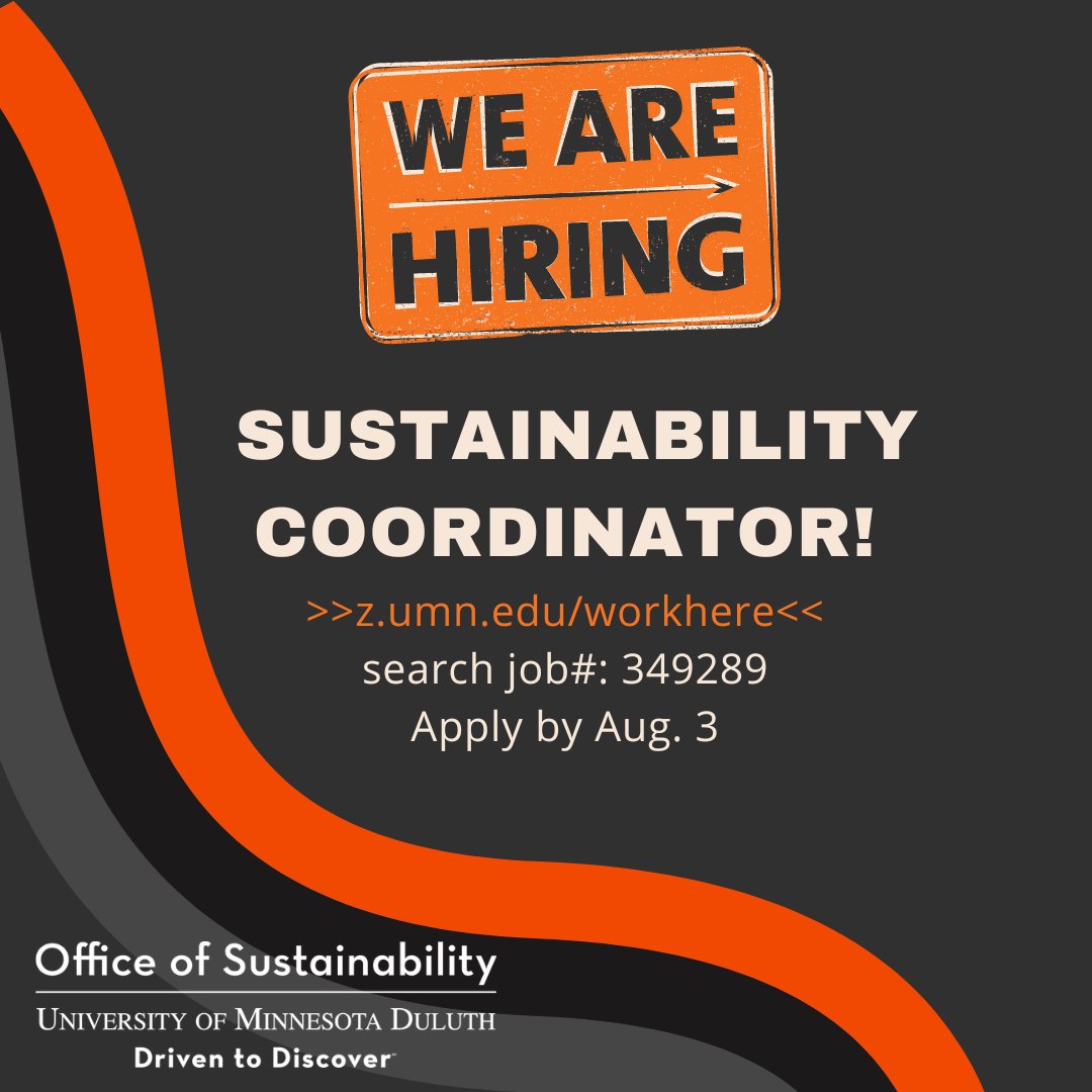 jt_haines's tweet photo. Job alert: UMD is hiring a new sustainability coordinator. Seems like a good gig! Deadline is August 3. https://t.co/JsHU1jLOYD
