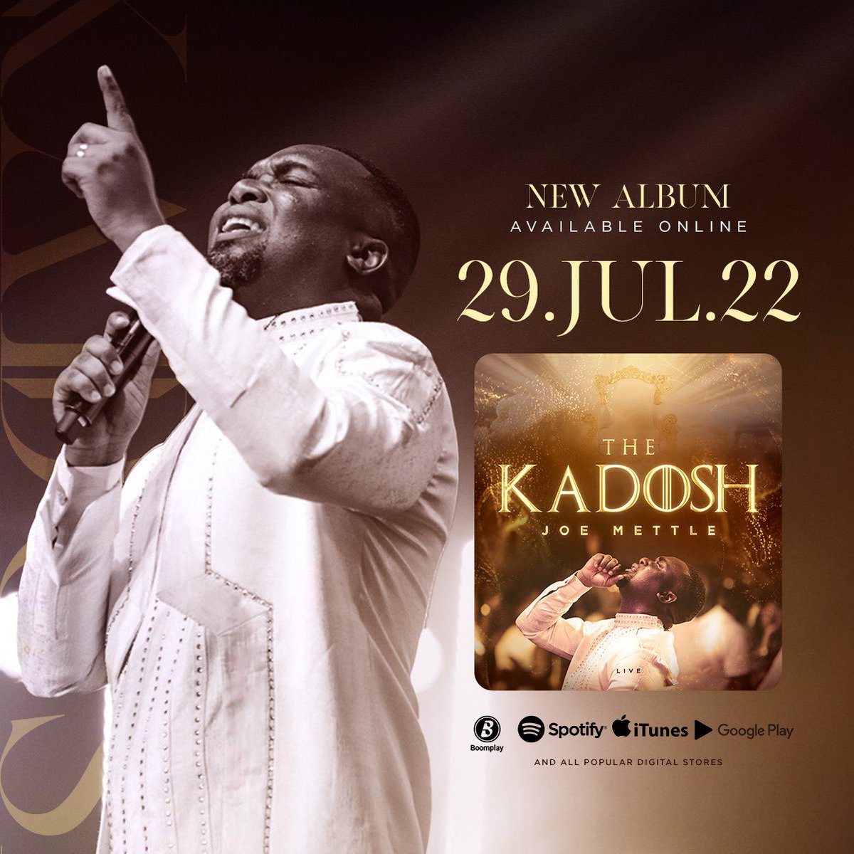 jmettle's tweet photo. Family the much anticipated album ''THE KADOSH'' will be out God willing on Friday the 29th of July 2022. This spirit filled album speaks of the Holiness of God.
Keep praying with us family, share and watch out for the release and be blessed.

#JoeMettle
#TheKadoshAlbum https://t.co/gWN8KpEiOI