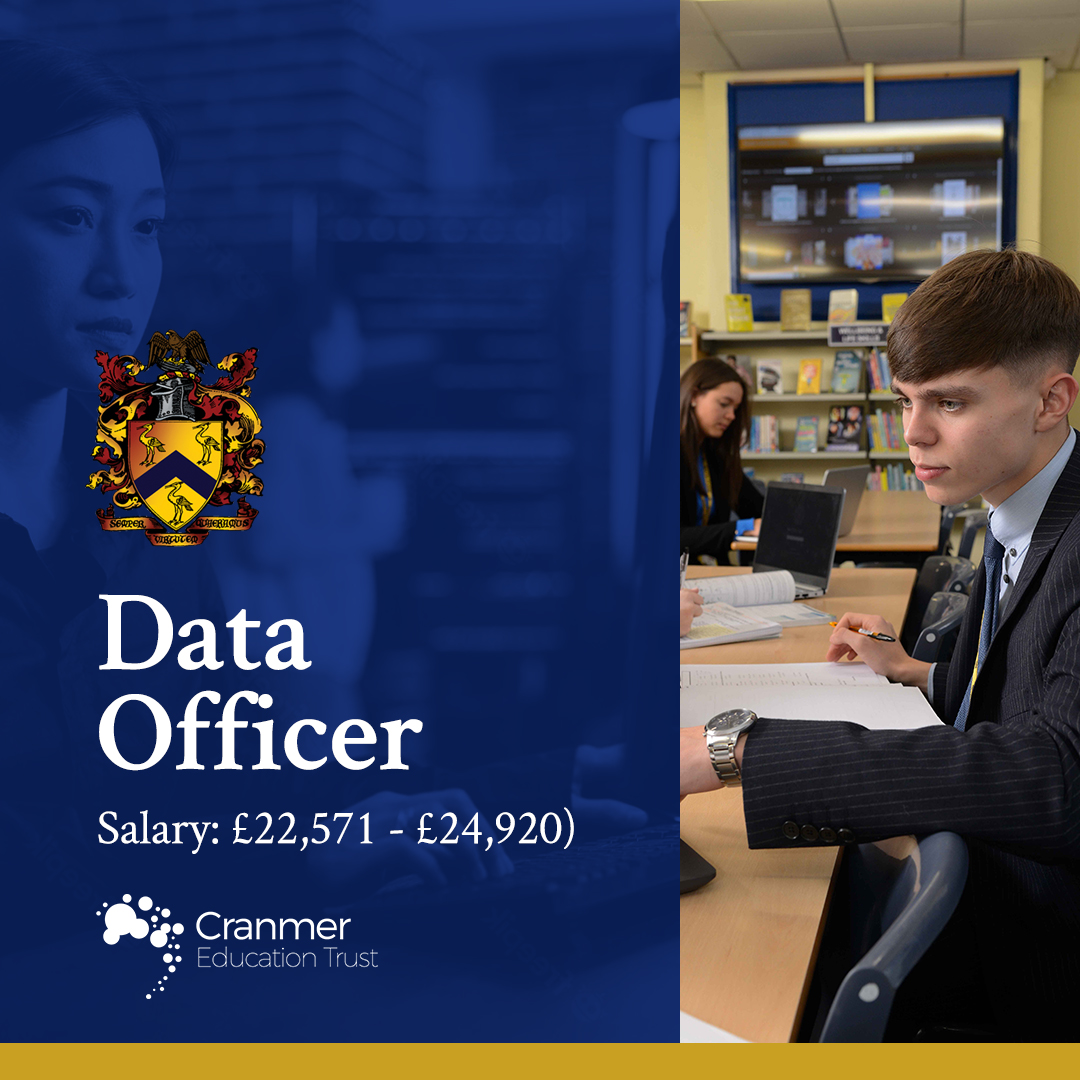 BCOldham's tweet image. #JOBALERT: We are looking to appoint a Data Officer to deliver outstanding data entry and analysis to the school. A data-related apprenticeship may be available for suitable candidates. Find out more careers.cranmereducationtrust.com/vacancies 

#dataofficer #data  #educationjobs #careers