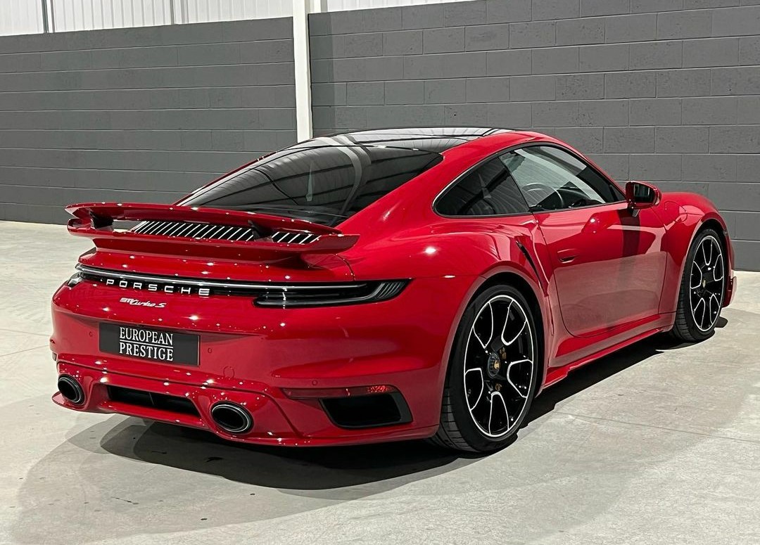 PorscheCIub's tweet photo. Carmine Red 992 Turbo S https://t.co/6WlpDCHRP2