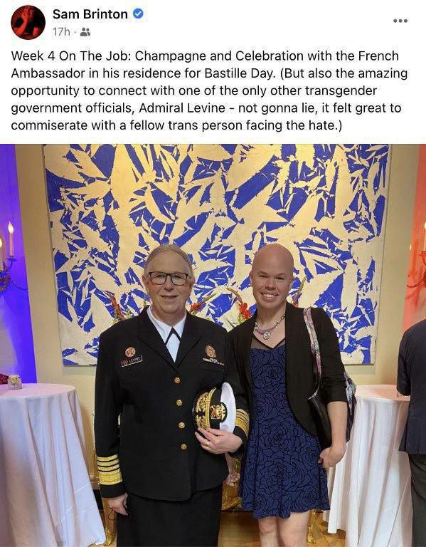 America’s representation…… At a reception at the French Embassy in honor of the anniversary of the storming of the Bastille.