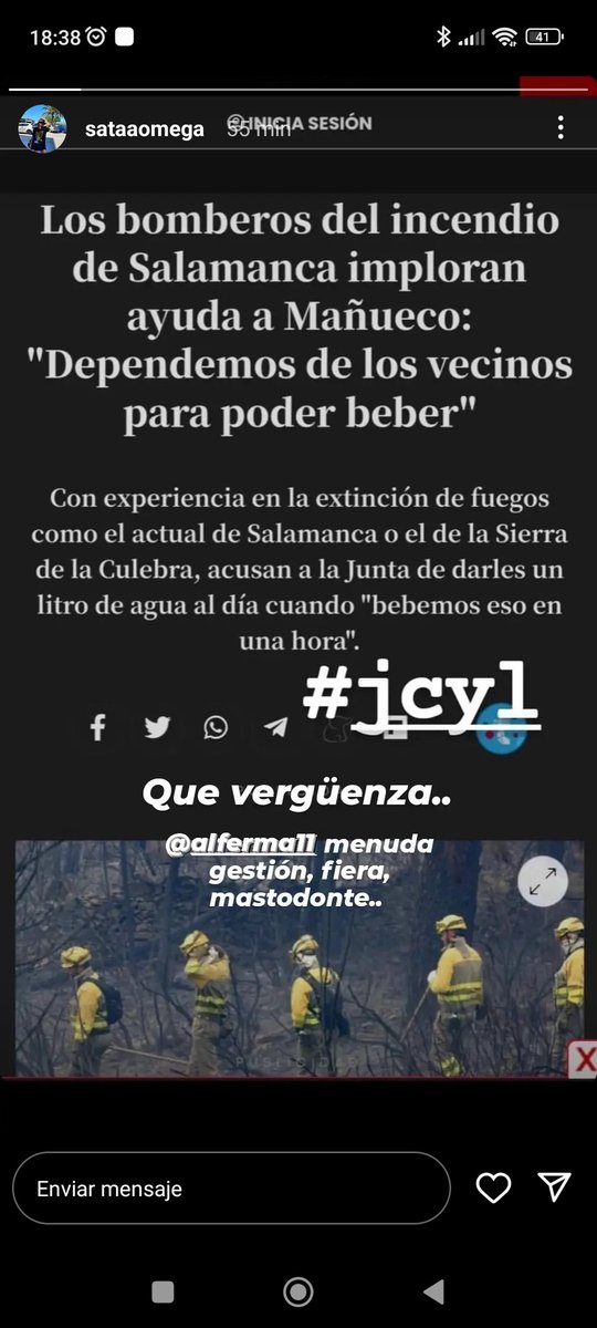 Jennifer Carreto (@jcarreto29) on Twitter photo Vas a hacer algo? Para apagar el fuego? De Salamanca? O quieres acabar con todo Castilla y león? <a href="/alferma1/">Alfonso F. Mañueco</a> #jcyl Vas a hacer algo? Para apagar el fuego? De Salamanca? O quieres acabar con todo Castilla y león? <a href="/alferma1/">Alfonso F. Mañueco</a> #jcyl