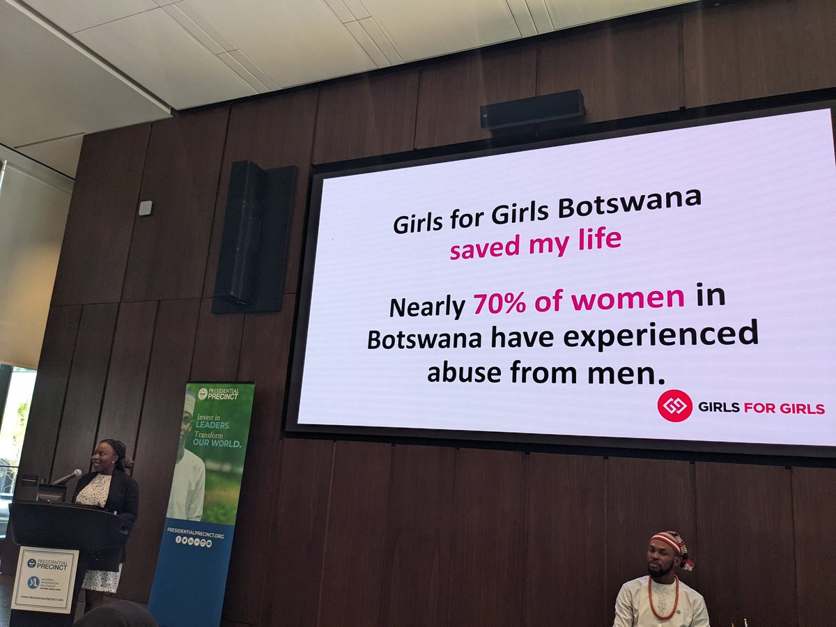 <a href="/chembeziamanda/">Amanda Chembezi</a> taking the stage to talk about empowering young women to take up leadership in Africa through <a href="/GirlsforGirlsBW/">Girls for Girls Botswana</a> 

#MWF2022