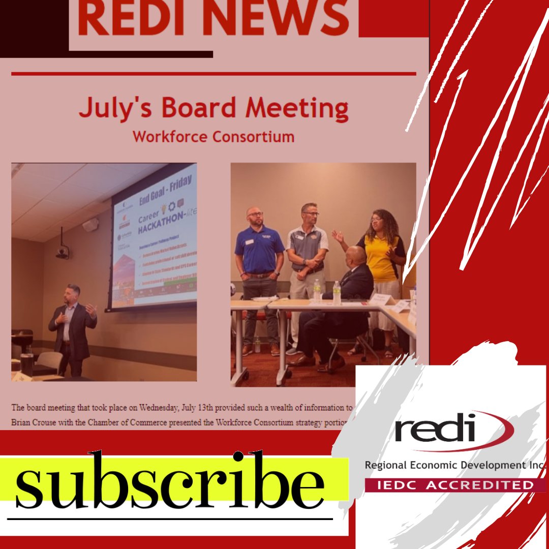 REDI Newslinks | July 15 Newsletter for you ✨ - mailchi.mp/aa8b4f116e8c/n… Workforce Consortium | SelectUSA Investment Summit | Revolving Loan Fund | Trade &amp; Industry Development  | Board Meeting
