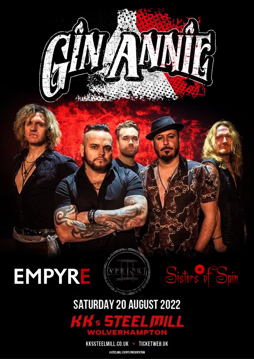 EmpyreRock (@empyrerock) on Twitter photo GIG ALERT 🤌
Just announced, we'll be joining <a href="/GinAnnieUK/">Gin Annie UK</a> & <a href="/AprioriBpool/">A'priori</a> at the great venue that <a href="/kks_steelmill/">KK's Steelmill</a> on August 20th. Tickets on sale now: ticketweb.uk/event/gin-anni…
A chance for you all to wear your new 'Killing The Vibe' t-shirts, who's with us?
#wolverhampton #gigs GIG ALERT 🤌
Just announced, we'll be joining <a href="/GinAnnieUK/">Gin Annie UK</a> & <a href="/AprioriBpool/">A'priori</a> at the great venue that <a href="/kks_steelmill/">KK's Steelmill</a> on August 20th. Tickets on sale now: ticketweb.uk/event/gin-anni…
A chance for you all to wear your new 'Killing The Vibe' t-shirts, who's with us?
#wolverhampton #gigs