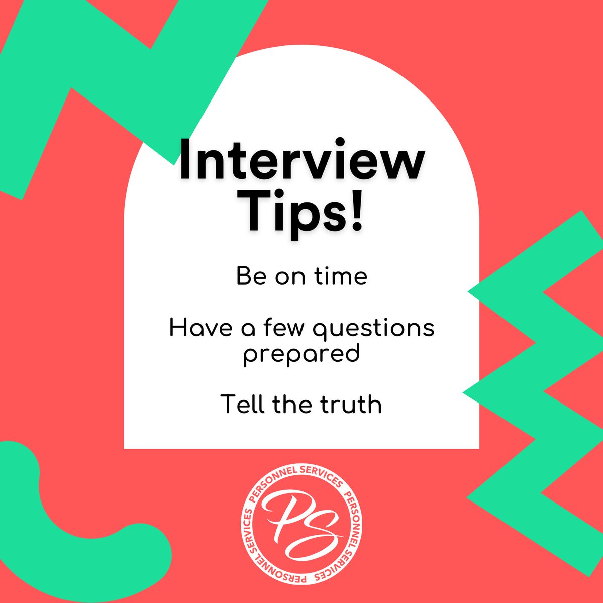 PSStaffing's tweet photo. It's interview tip Friday! Good luck with any upcoming interviews you have. We are here for you through the entire job search process. https://t.co/9MN8W88Rts