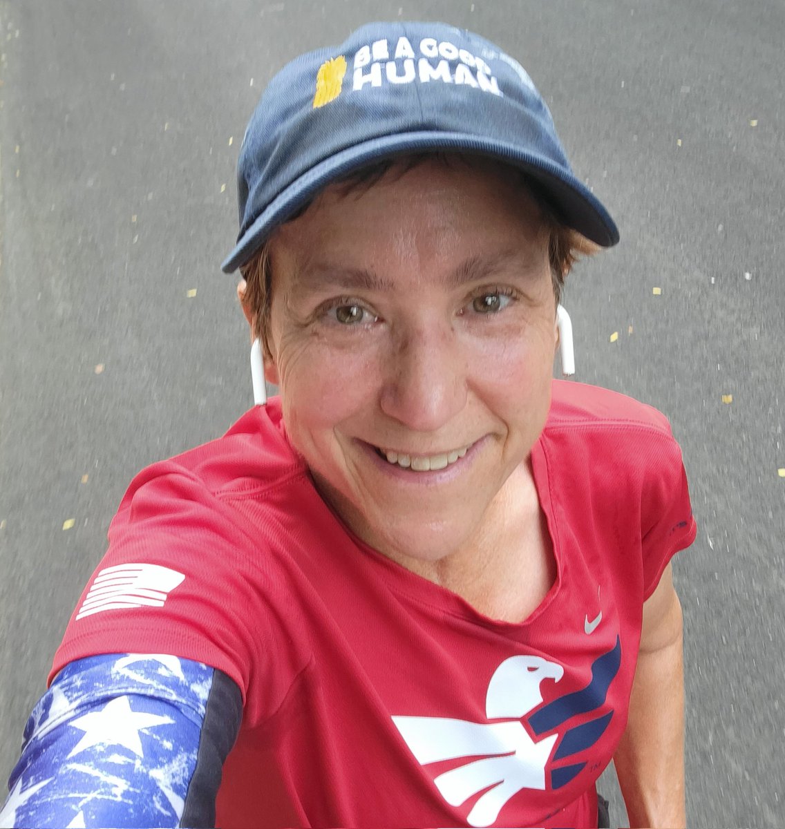 #firehydrant5k <a href="/CharityMiles/">Charity Miles</a> for <a href="/TeamRWB/">Team Red, White & Blue</a>, shirt color for #REDFriday and spreading positive vibes w my <a href="/21pineshirtco/">21 Pineapples Shirt Co.</a> #beAgoodHuman cap