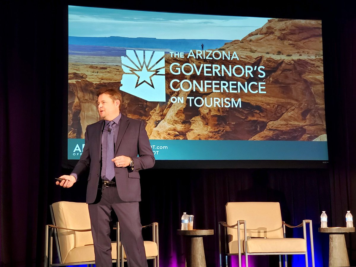 AZTourismNews's tweet image. A huge thank you to Jim @roundsconsult for providing an economic update and to gubernatorial candidates @Karrin4Arizona &amp;amp; @1marcolopez for joining us today at #AZGCOT to share your visions for Arizona and plans to support our tourism industry!