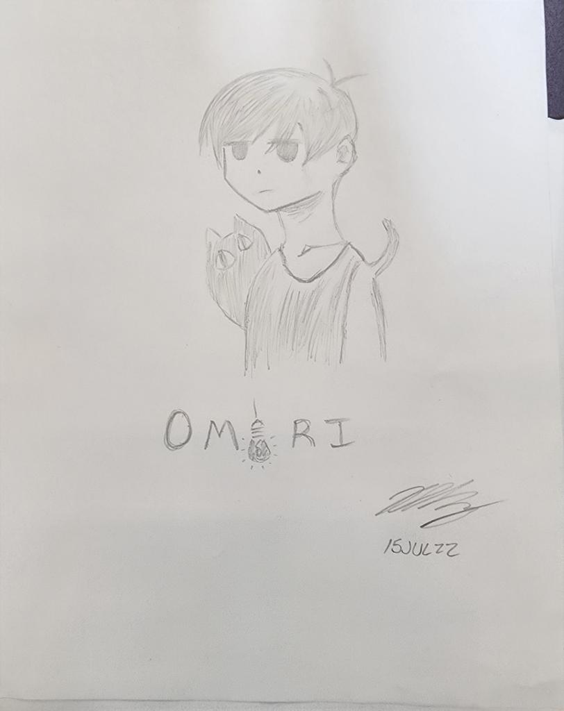 lydoceus's tweet photo. I got bored and tried to draw this at work. Credit to artist at @_omocat The game really impacted me and this is a way of thanks for me.
#OMORI https://t.co/ewICiwVpdZ