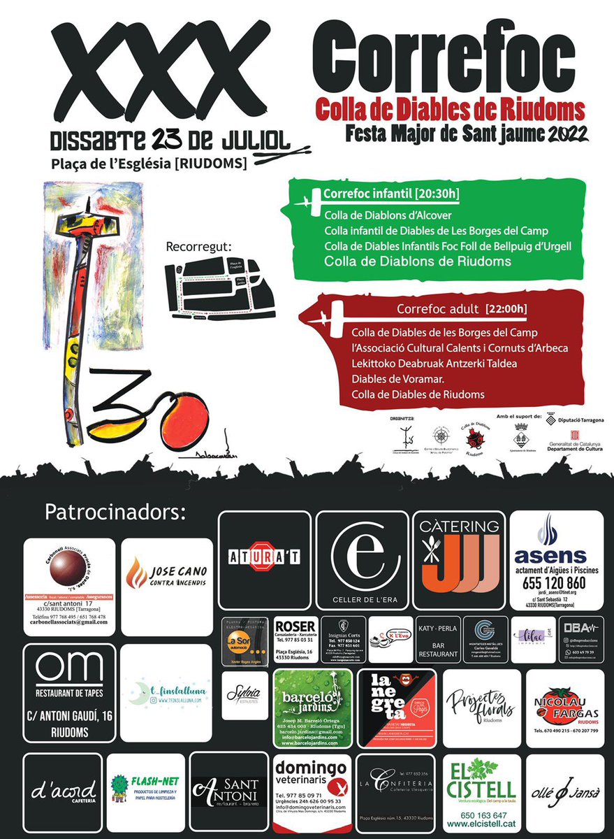 💥XXX CORREFOC DE SANT JAUME
🔥 23 de juliol #Riudoms