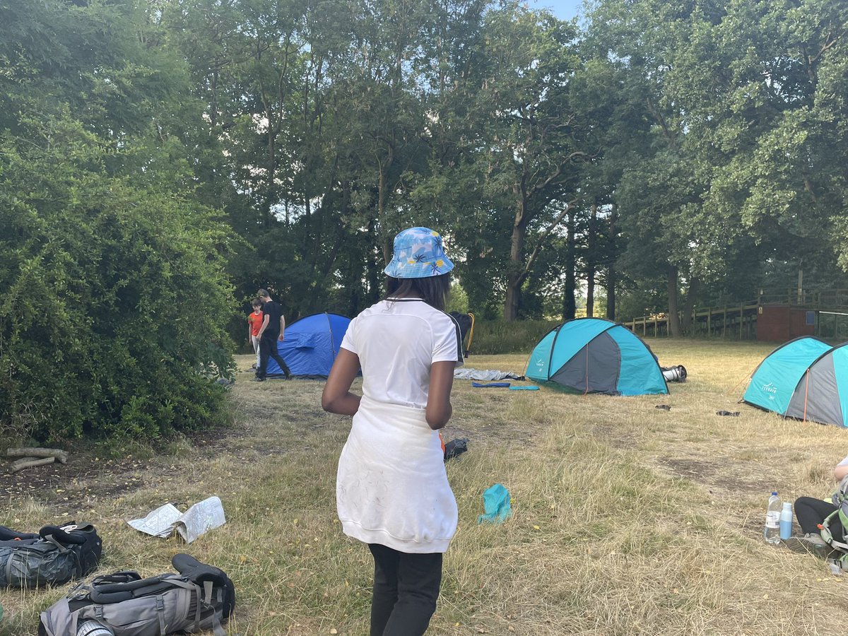 All groups from @GeorgeEliotAcad have arrived at the campsite and are setting up camp and getting ready to cook. Stay tuned for more updates tomorrow.