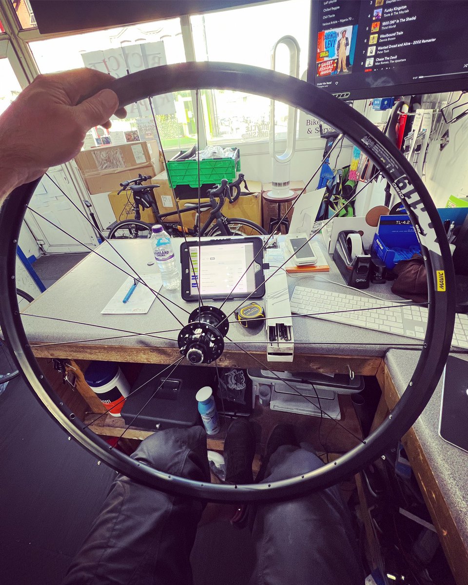 Don’t get to do this as much as I’d like these days, #wheel #building £40 plus spokes and once calculated if spoke length in stock done same or next day #workshop #tooting #bicycle #cycle #bike #sapim #mavic #repair