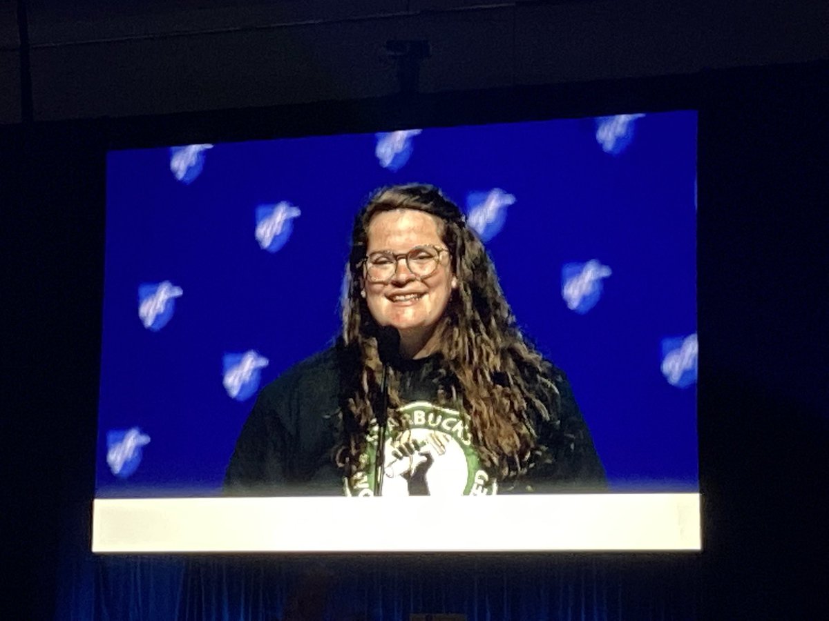 Jordie Adams speaks at the AFT Convention #Solidarity #AFT <a href="/SBWorkersUnited/">Starbucks Workers United</a>